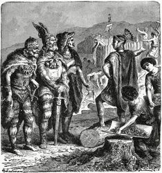 Chefes julianos e francos, c.1880 gravura